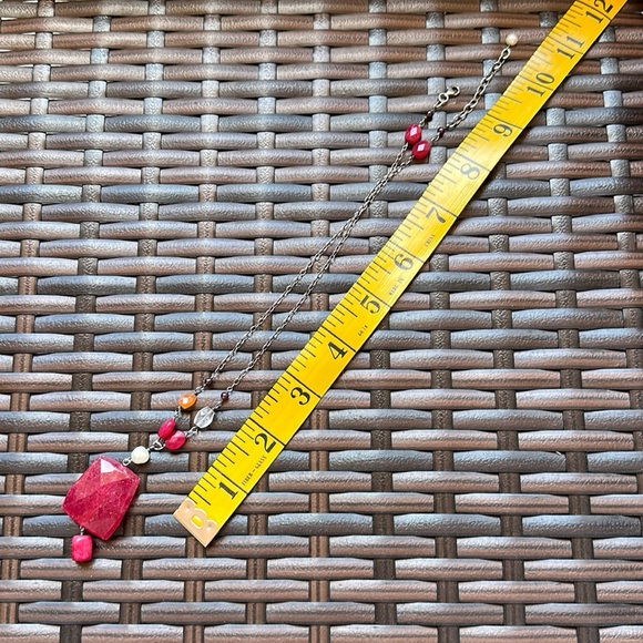 Silpada Sterling Silver Oxidized Ruby Jade & Gemstone Pendant Necklace N1061 - Picture 7 of 11